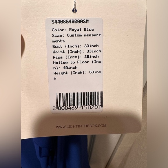 NWT LanTing Bridal Royal Blue A-line Boatneck Okeated Chiffon Dress, 6 - Picture 4 of 11